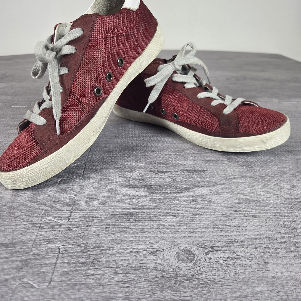 Golden Goose Superstar Sneakers Womens Red White Distressed Italy W-7.5 - Picture 4 of 8